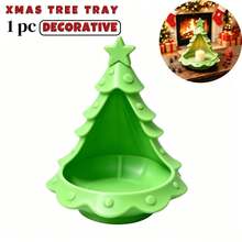 Satu Nampan Pohon Natal, Nampan Penyimpanan Berbentuk Pohon Natal, Organizer Meja Serbaguna, Tempat Lilin Kecil Dekoratif, Piring Pajangan Perhiasan Kecil, Cocok untuk Meja Rias, Meja Kerja, Hadiah Dekorasi Rumah Saat Liburan (Tidak untuk Makanan) - MultiWarna - View 7