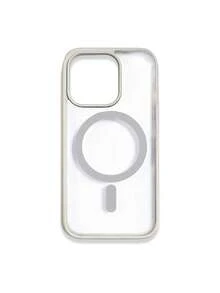 1pc 5-Style Optional Contrast Border Magnetic Large Window Transparent Phone Case, Ins Minimalist Phone Case, Built-In Magnetic Ring Supports Wireless Charging; Covers, A Style Transparent Border / B Style Light Pink Border / C Style Vibrant Orange Border / D Style Classic Black Border / E Style Light Gray Border, Raised Lens Full Coverage Anti-Drop Soft Shell, Minimalist Versatile Fashion Phone Case, Suitable For Personal Use, Birthday Gift Choice; Compatible With IPhone Case - Multicolor - View 53