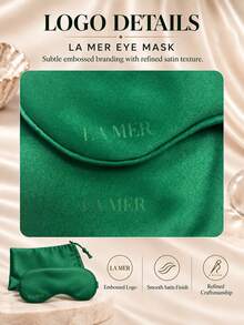 La Mer Eye Mask, 21*9cm, Storage Pouch 25*12cm, Single Piece, Silky Blackout, Skin-Friendly Sleep Aid, Suitable For Home And Travel - Green - View 7