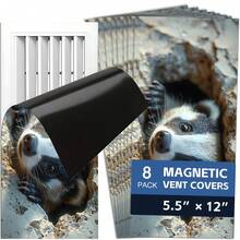 Fun Cartoon Animal Magnetic Ventilation Cover, 12 * 5.5 Inches And 15.5 * 8 Inches, Used As A Flexible PVC Sleeve Cover For Metal Floor, Wall, Ceiling Vents, Ventilation, And Odor Blockers To Prevent Foreign Objects From Falling Off - B - View 36