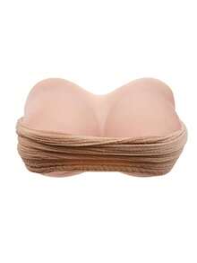 Silicone Breast Shape With Band Hook & Loop Fastener, Silicone Prosthetic Breast, Silicone Breast Plate, Artificial Breast, Soft Touch, Very Realistic - Apricot - View 4