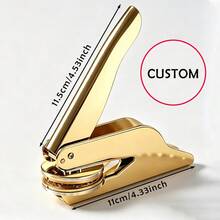 Sello de relieve personalizado con iniciales, sello de relieve personalizado para sobres de boda, sello de relieve de monograma de letra, sello de relieve para invitaciones, sello de relieve para servilletas - Dorado - Ver 11