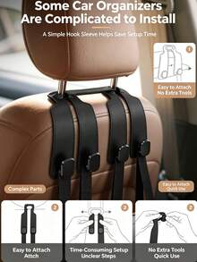 Dual Hook Car Seat Back Hook Cover, Hidden Design, Dual Hooks, Multi-Functional, Universal, Suitable For All Car Models, Multiple Colors Available - Multicolor - View 2
