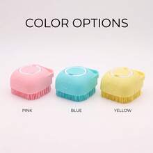 Pink Silicone Refillable Pet Bath Massage Brush 8.5*8*5cm - Pink - View 1