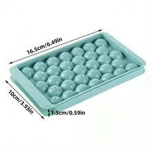 33 Grid Ice Cube Tray With Lid – Round Ice Ball Maker Mould, Easy Release Silicone Tray UK - Mint Blue - View 4