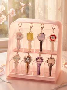 1pc/8Pcs K--Pop Fan LightStick Acrylic KeychainCharms, Cute Music Group Replica Pendant Set, Y2K Concert Enthusiast Accessory, Perfect Gift For K-Pop Fans And Friends, High-Quality Transparent Acrylic, Suitable For Tote Bags, Keys And Daily Decoration. - Multicolor - View 3