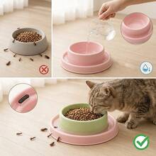 1pc Anti-Ant Pet Food Bowl, Wide Rim High Edge Non-Slip Cat Dog Feeding Bowl, With Protective Outer Ring, Spill-Proof Design, Suitable For Indoor And Outdoor Use - 500ml - View 2