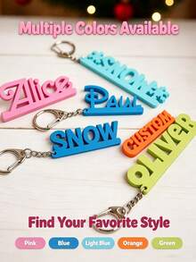 Customized Personalized Acrylic Keychain, Engravable Name, Bow Letter Keychain, Perfect Gift, Souvenir And Christmas Present For Friends - Multicolor - View 3