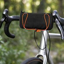 Black Bicycle Handlebar Storage Bag Nylon Water‑Repellent For Road Mountain Bike Phone Wallet Cycling Essentials Quick Install - Black - View 1