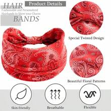 Băng đô phong cách Boho bản rộng, dày, chống trượt (2 gói) – Băng đô mềm, co giãn, thấm mồ hôi cho nữ (Một size phù hợp với tất cả) - Nhiều màu - Xem 4