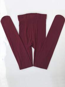Women's Matte Burgundy Velvet Leggings, High Elasticity Comfortable, Vintage Holiday Style Elegant Versatile Innerwear - Multicolor - View 8