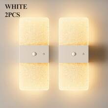 Modern Crystal Motion Sensor Wall Lamp, LED Smart Sensor Acrylic Wall Light, Wireless LED Wall Lamp, Battery-Powered Night Light, Adjustable Color Temperature, Suitable For Hallways, Bathrooms, Bedrooms, Home Decor, Christmas Decor - Square Multicolor - View 10