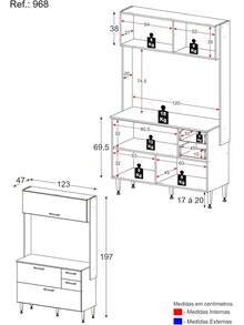 Mueble de Cocina Integral Moderna Color Blanco Alacena - Gris - Ver 2