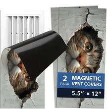 Fun Cartoon Animal Magnetic Ventilation Cover, 12 * 5.5 Inches And 15.5 * 8 Inches, Used As A Flexible PVC Sleeve Cover For Metal Floor, Wall, Ceiling Vents, Ventilation, And Odor Blockers To Prevent Foreign Objects From Falling Off - B - View 33