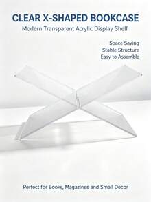 Penyangga Buku Akrilik Transparan Berbentuk X, Penahan Buku Bacaan Transparan yang Dapat Diletakkan Datar, Cocok untuk Memajang Buku Masakan, Penyangga Buku Meja Modern, Dapat Digunakan untuk Membaca, Meletakkan Buku Masakan, dan Lembaran Musik - MultiWarna - View 3