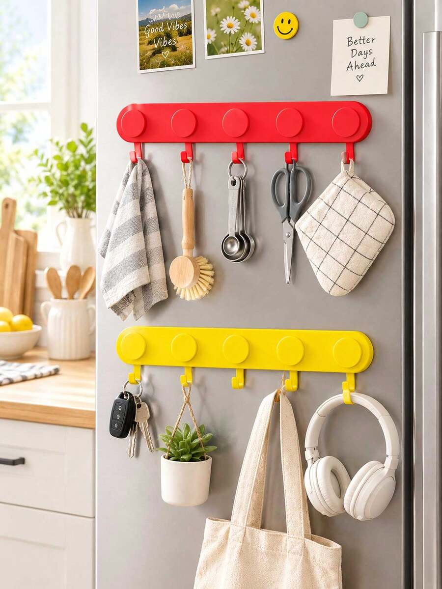 1pc Creative Magnetic Building Block Hook, Strong Load Bearing, High Decorative Value, Can Be Used As Door Hook/Key Hook/Clothes Hook, Suitable For Home Storage And Various Scenarios, Cute And Practical Home Storage Tool - View 1