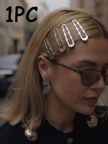8PCS Y2K Silver Hair Clips 8 Pcs, Star And Minimalist Metal Hair Pins, Cute Aesthetic Hair Accessories For Women - Silver - View 7