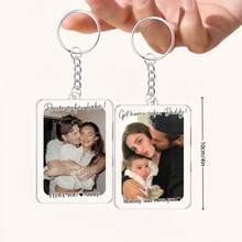1pc Customizable Photo & Text Keychain, Couples Photo Keychain, Driver's Keychain, Gift For Boyfriend, Husband, Mother's Day, Father's Day, Anniversary, Birthday And Other Special Occasions, Keepsake Keychain - Multicolor - View 8