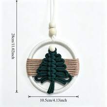 Bohemian Style Handwoven Christmas Ornaments - Festive Hanging Decorations For Christmas Trees - Unique Handmade Holiday Gifts Available In Green, Red, Pink, And White - Khaki - View 9