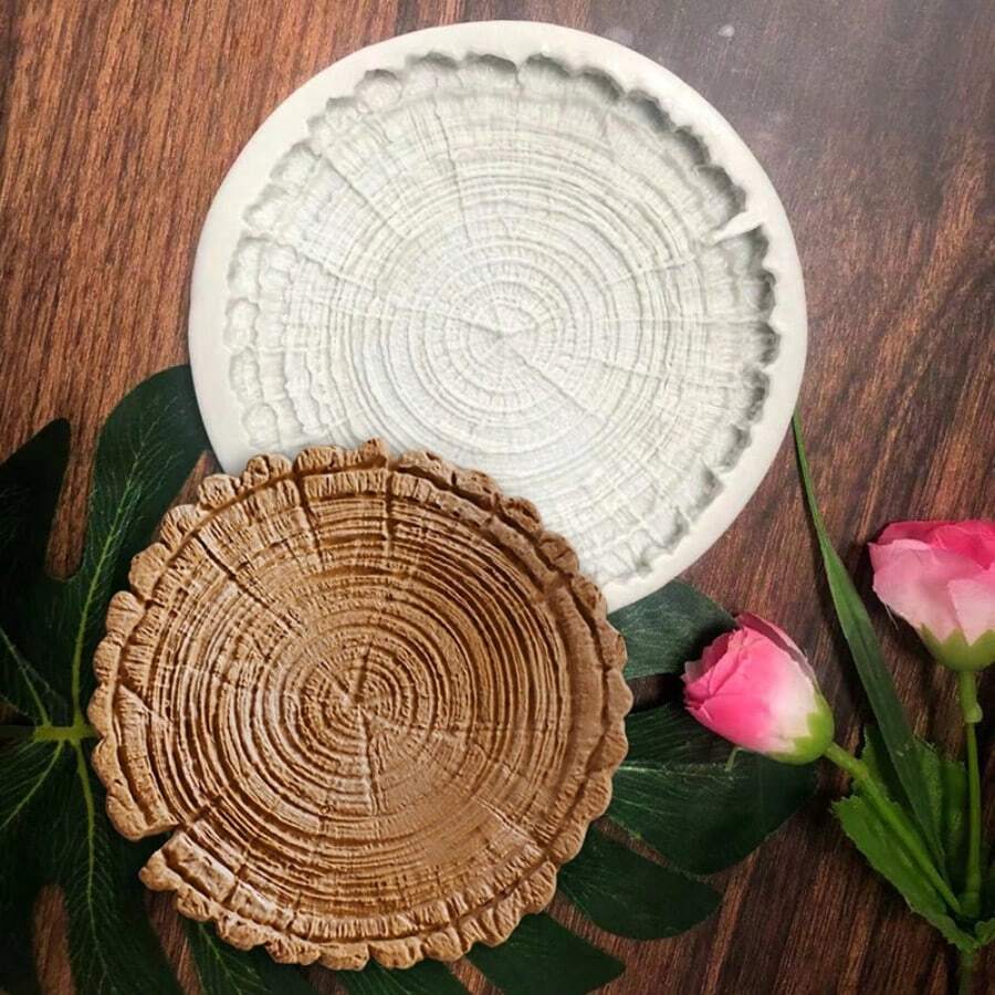 大樹樁矽膠模具 DIY 水晶樹脂杯墊模具 - 灰色 - 查看 1