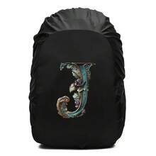 Penutup Hujan Ransel Motif Cetak Huruf Gulir Bunga Dekoratif Vintage, Pelindung Ransel Tali Serut Tahan Air dan Anti Debu, Perlengkapan Outdoor Tahan Lama untuk Mendaki, Berkemah dan Perjalanan - Hitam - View 97