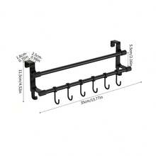 1pc Cabinet Door Towel Rack, Drill-Free Kitchen Towel Holder, Used For Hanging Dish Cloths, Gloves, Kitchen Utensils, Space-Saving Storage Rack Suitable For Kitchen And Bathroom - Multicolor - View 2