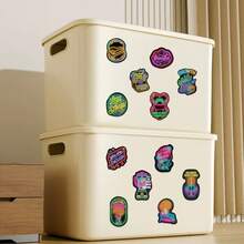 100 buah Stiker Kesehatan Mental Neon, Stiker Grafiti Neon Kecil dan Segar untuk Botol Minum, Laptop, Ponsel, Stiker Fluorescent Gelap - Light Grey - View 6