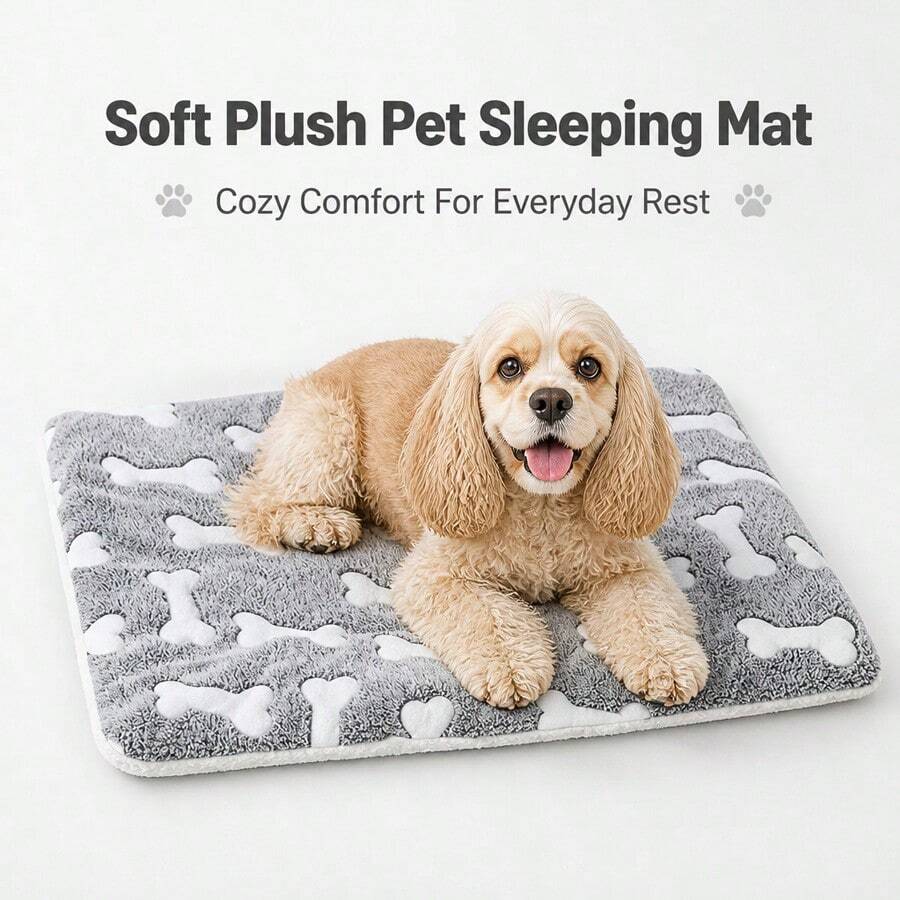 Thickened Warm Pet Sleeping Mat For Dogs And Cats, Winter Fleece Blanket, All-Season Dog Bed Pad, Random Color - Random Color - View 1