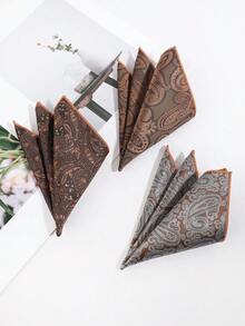 1pc Men's Fashion Versatile Exquisite Paisley Pattern Pocket Square Handkerchief Suit Breast Pocket Square Suitable For Daily Business Banquet Matching - Multicolor - View 1