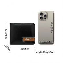 KAIDUCH Vintage Men's Wallet With Zipper Money Organizer With Multiple Card Slots Business Office Multi-Function Portable Men's Front Pocket Wallet Coin Purse - Black - View 3