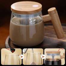 Electric Self-Stirring Coffee Mug 13.53oz Portable Glass Cup High-Speed Self-Stirring Coffee Stirring Cup Suitable For Restaurant, Gym, Park, School (2 AAA Batteries Not Included) - Multicolor - View 8