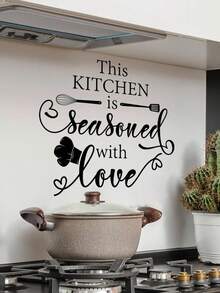 1 buah Stiker Dapur PVC, Stiker Dinding Grafis Slogan Modernis untuk Renovasi Dapur, Stiker, Stiker Dinding, Stiker Vinyl untuk Dekorasi Rumah, Item Dekorasi Musim Semi untuk Menyegarkan Rumah Anda, Stiker Dekorasi Rama, Hadiah Ulang Tahun, Wisuda, Dekorasi Dapur - Beraneka warna - View 2