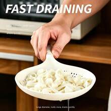 Extra Large 14.5 Inch Silicone Colander Spoon, Perforated Strainer/Skimmer/Spider Spoon, Suitable For Cooking And Frying, Pasta Strainer, Kitchen Cooking Strainer - White - View 6
