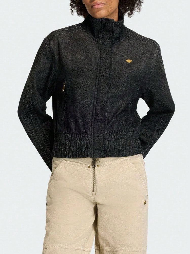 Adidas Originals TRACKTOP DENIM Women's Denim Zip-Up Track Jacket - Black - View 1