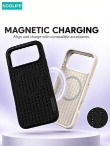 Koolife 1pc Cherry Red Knitted Texture Magnetic Phone Case, Fashion Minimalist Ins Style Aesthetic Niche Elegant Design, Strong Magnetic Shockproof Soft TPU Protective Cover, Compatible With IPhone 18 Pro Max/18 Pro/17/17 Pro/17 Pro Max/16/16 Pro/16 Pro Max - Deep Cherry Purple - View 6