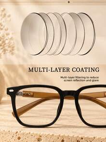 Blue Light-Blocking Glasses Featuring A Modern, Minimalist Design And An Included Case; They Reduce And Filter Screen-Emitted Blue Light, Making Them Ideal For Computer Users, Indoor Office Work, And Short-Term Outdoor Use. - Glasses [Vintage Style] - View 3