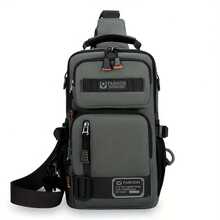 New Fashion Men's Chest Bag Tech Style Multifunctional 2-In-1 Backpack Small Bag Outdoor One Shoulder Crossbody Bag Zipper Decoration Multi-Pocket Holiday Gift For Father Boyfriend - Multicolor - View 13