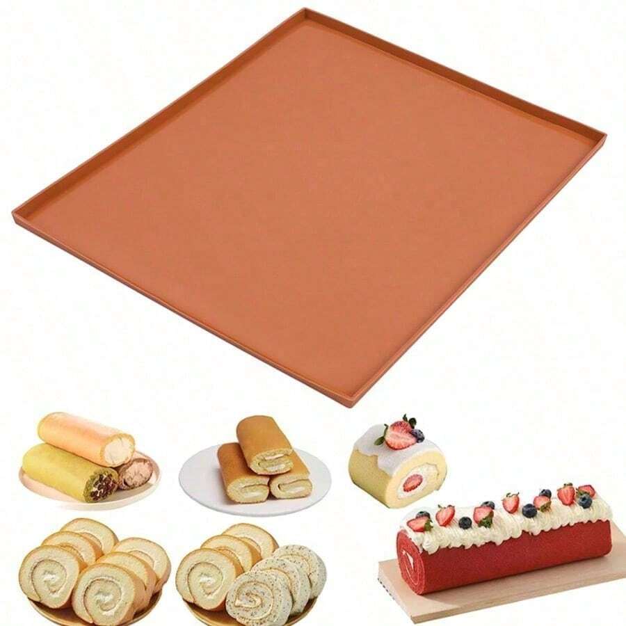 Thảm silicon cuộn bánh Swiss Roll cỡ lớn, khay nướng mềm chống dính, phù hợp làm bánh cuộn thạch và bánh bông lan - Nhiều màu - Xem 1