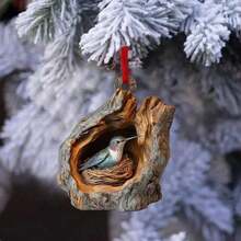 1/6pcs Animal Shaped Christmas Decorations (6 Styles), Cute 2D Acrylic Hanging Ornaments, Including Raccoon, Owl, Squirrel, Hedgehog, Rabbit And Bird Patterns; Exquisite Animal Decor, Suitable For Decorating Christmas Party, Fireplace And Windows, Classic Style, Perfect For Christmas And Winter Holiday Atmosphere. - A - View 7