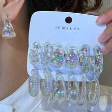 Y2K Rainbow Earrings Set, Twisted Water Drop Earrings, Lightweight Fashion Accessories, Suitable For Party And Daily Wear, Gift Aesthetic Accessory - Rainbow Earrings - View 8