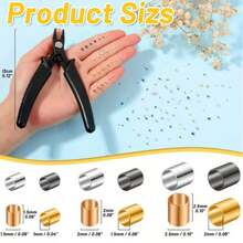 Jewelry Making Crimp Bead Set, 2200pcs Crimp Tubes With Crimp Pliers, Positioning Pliers, For Earrings, Necklaces, Bracelets DIY (3 Sizes, 4 Colors) Jewelry Accessories - A - View 3