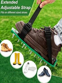 1 Pair Lawn Aerator Shoes, Heavy Duty Spiked Aerator Sandals With Adjustable Straps, Garden Lawn Aeration Tool For Backyard Grass, Epoxy Floor Coating - Turf Cleats - View 3
