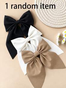 3pcs/Set Large Bow Hair Clips For Women And Girls, Long Ribbon Tail French Hair Clips, Oversized Elegant Cute Style Hair Accessories, Autumn Bow Hair Clips - Multicolor - View 7