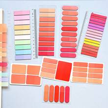 8 Sets Style 1 Set Ultra-Thin Index Tabs Labels PET Material Semi-Transparent Plastic Waterproof Sticky Notes Color Series Marker Stickers Student Textbook Record Tabs With Ruler Reading Book Memo Stickers School Supplies Office Document Tabs - one-size - View 10