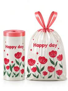 1 Roll 100pcs Scented Drawstring Trash Bags - Thickened Tear-Resistant - Pink Bow Pattern, Dense Polyethylene Drawstring Trash Bags - Multi-Purpose Disposable Storage Bags, Suitable For Kitchen, Bathroom, Living Room, RV, Bedroom, Office, Halloween And Christmas Gifts - A - View 16