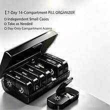 Portable Weekly Pill Organizer 7 Day AM & PM, Detachable Mini Pill Box, Travel Waterproof Vitamin Case, Compact Supplement Medication Storage Container For Outdoor Trip Office - AM PM Pill Organizer - View 7