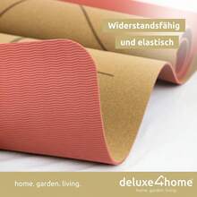 Yogamatte Kork Gymnastikmatte I TPE Fitnessmatte Rutschfest mit Tragegurt I Sportmatte für Yoga & Pilates I Trainingsmatte mit Ausrichtungslinien - Rot - Übersicht 5