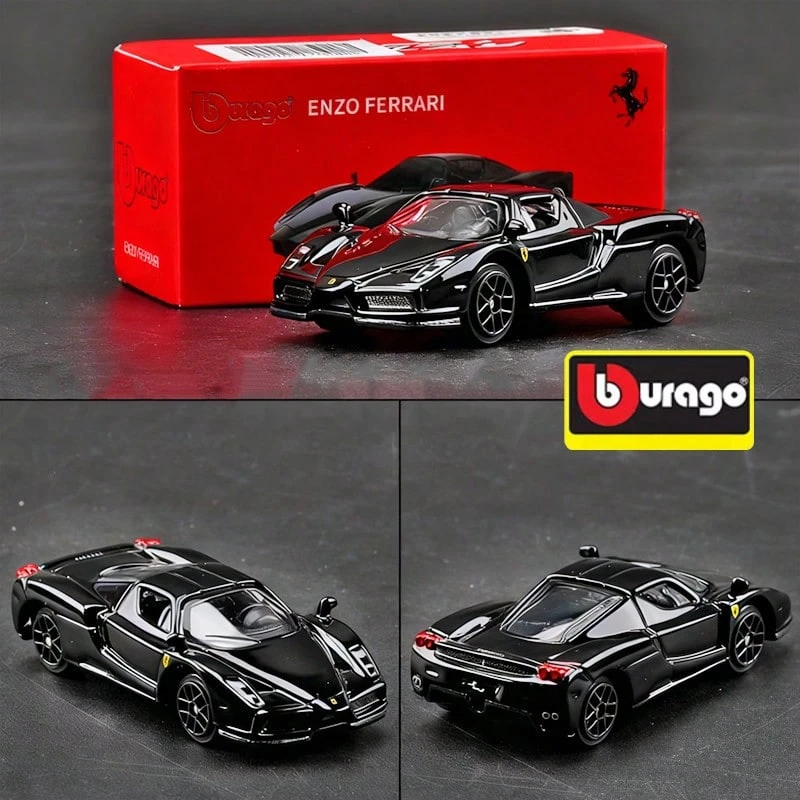 Burago 1:64 比例合金車模 Ferrari Enzo 黑色,創意口袋車模型玩具,裝飾與禮品 - Enzo-Black - 查看 1