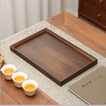 New Chinese Style Bamboo & Wood Rectangular Tray For Dining, Home, Commercial Use, Tea, Coffee, Breakfast, Snacks, Dried Fruits, Minimalist Design - Brown - View 9