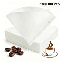 50/100pcs Coffee Filter Paper, Cone-Shaped Filter Paper, Easy To Use, Upgraded Design, V02 Size, Suitable For Pour-Over Coffee And Drip Coffee Maker, V-Shaped Pour-Over Coffee Filter Paper, Filter Cup, Suitable For Pour-Over Coffee, Suitable For Pour-Over Coffee Filter Cup (White), Back To School Essential Stationery - White - View 2